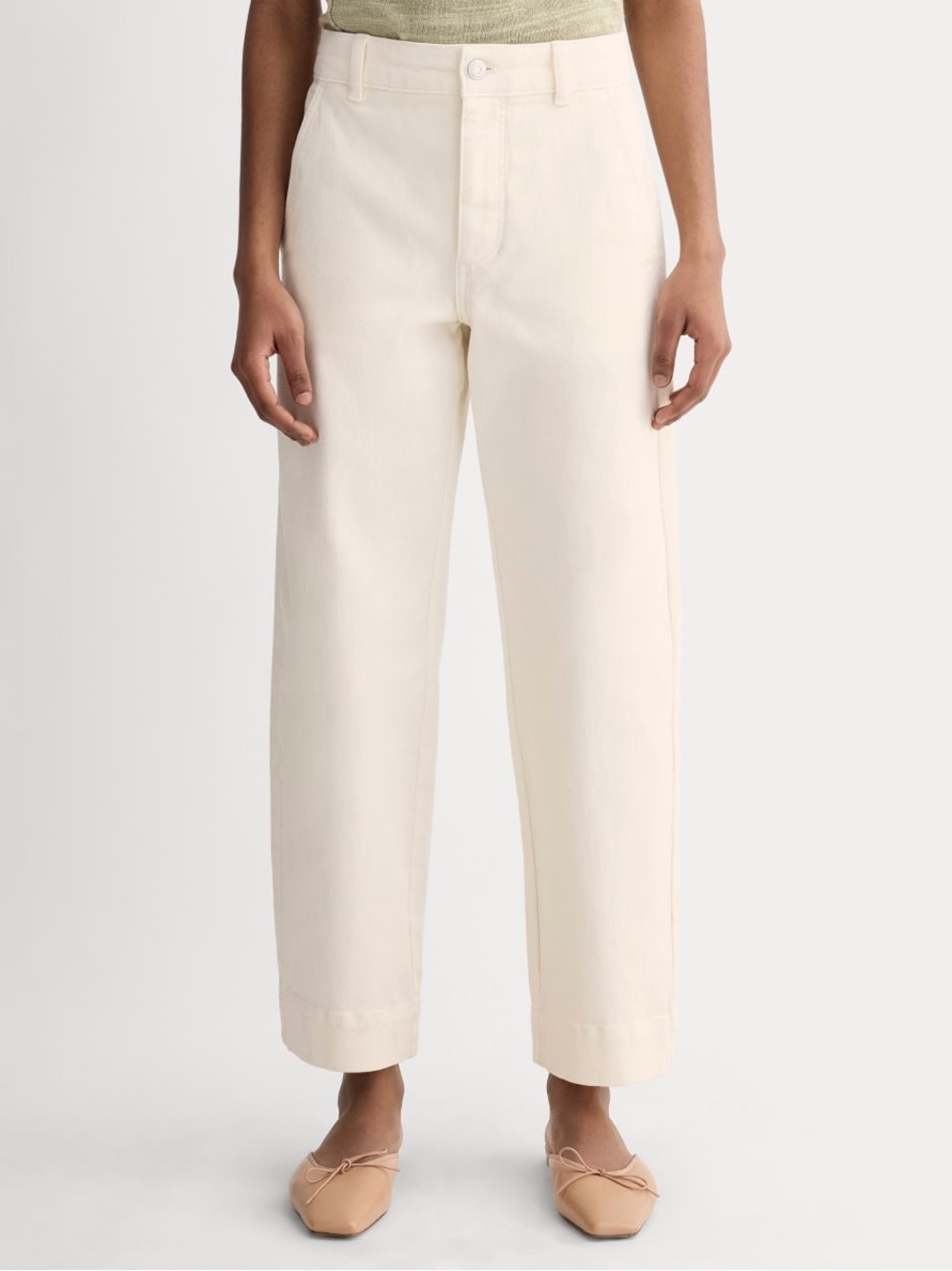 Everlane NWOT Utility Straight Leg Pant Bone 8R High Rise Cotton Relaxed Ankle